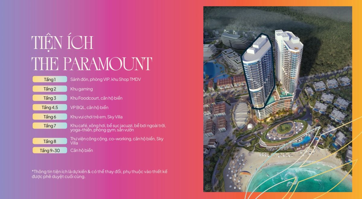 mb tiện ích the Paramount